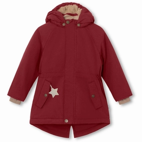 Mini A ture Red merlot Vikania Fleece Winter Jacket Effortless Texture
