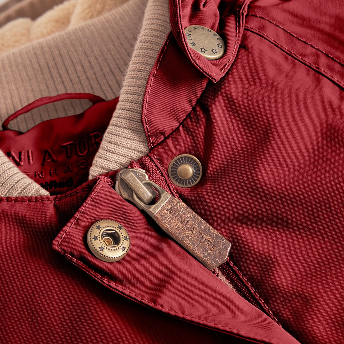 Mini A ture Red merlot Wang Fleece Winter Jacket Waterproof