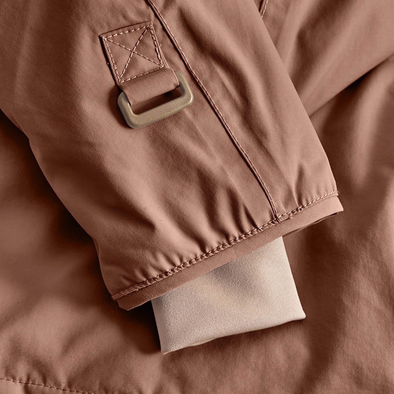 Mini A ture Rootbeer brown Wang Fleece Winter Jacket m. Fur Stretchy
