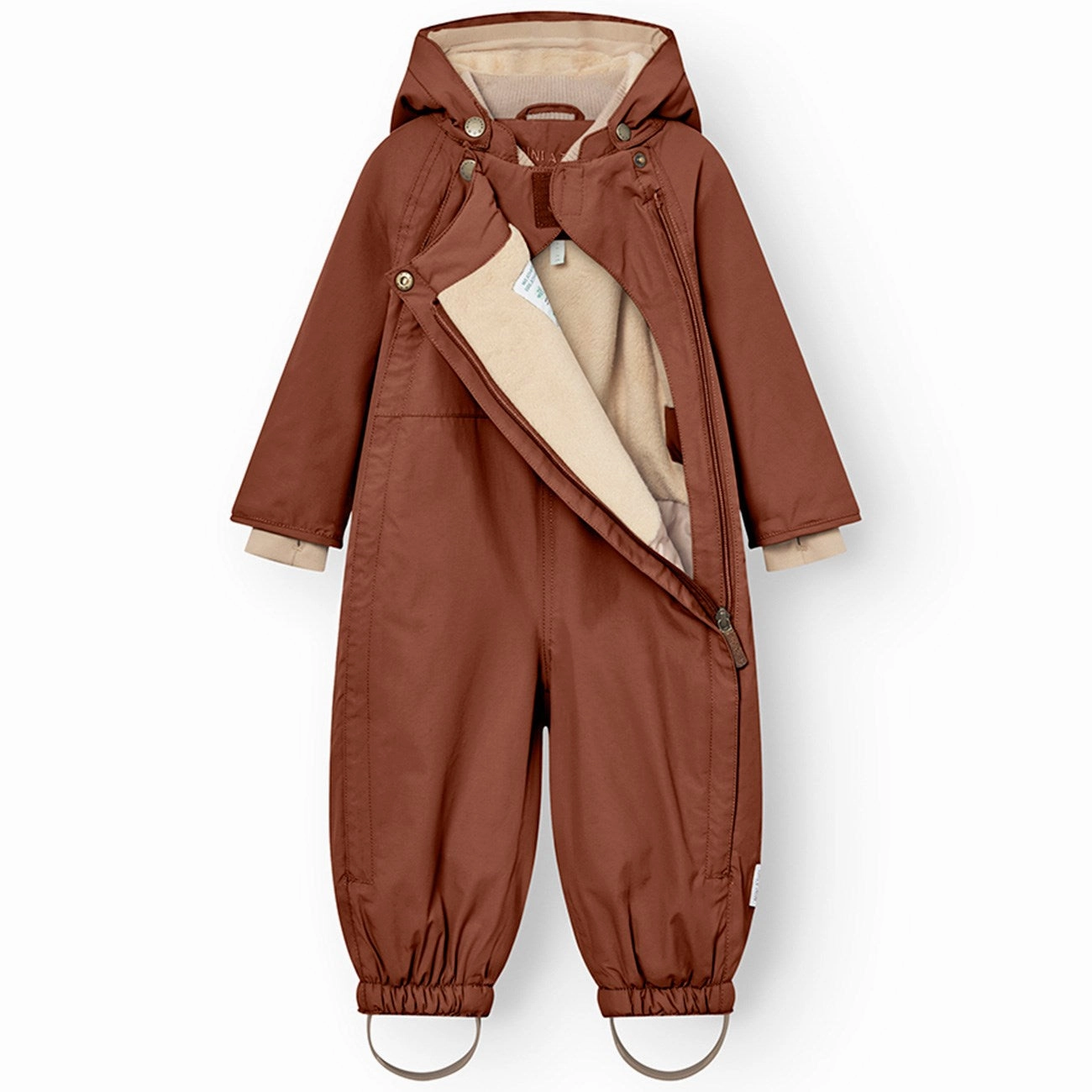 Mini A ture Rootbeer brown Wisti Fleece Snowsuit Fashionable