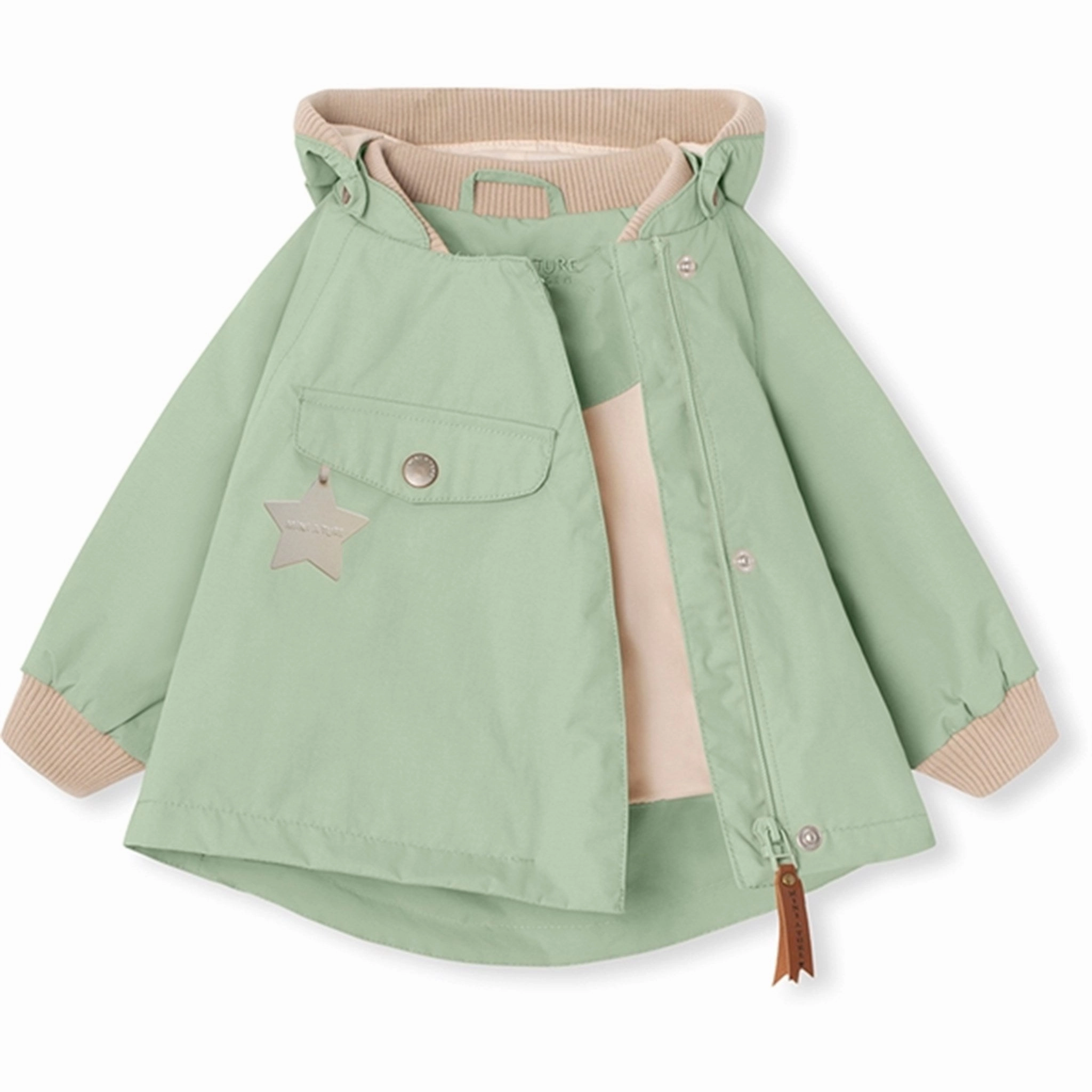 MINI A TURE WAI Spring Jacket Dusty Light Green Beading