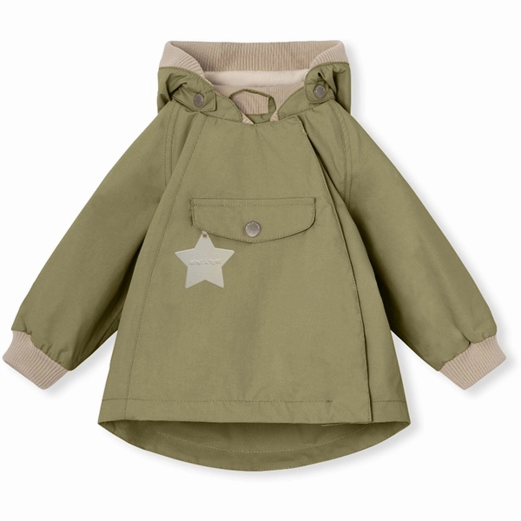 MINI A TURE WAI Spring Jacket w/Fleece Lining Aloe Green Stitch Button