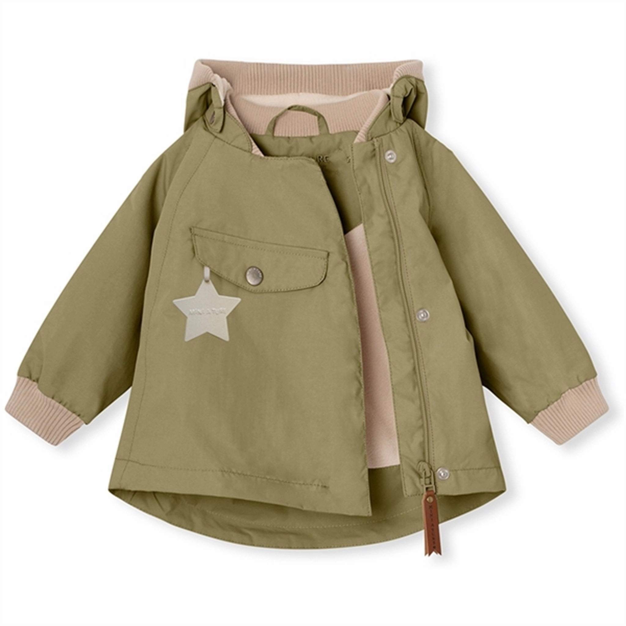 MINI A TURE WAI Spring Jacket w/Fleece Lining Aloe Green Stitch