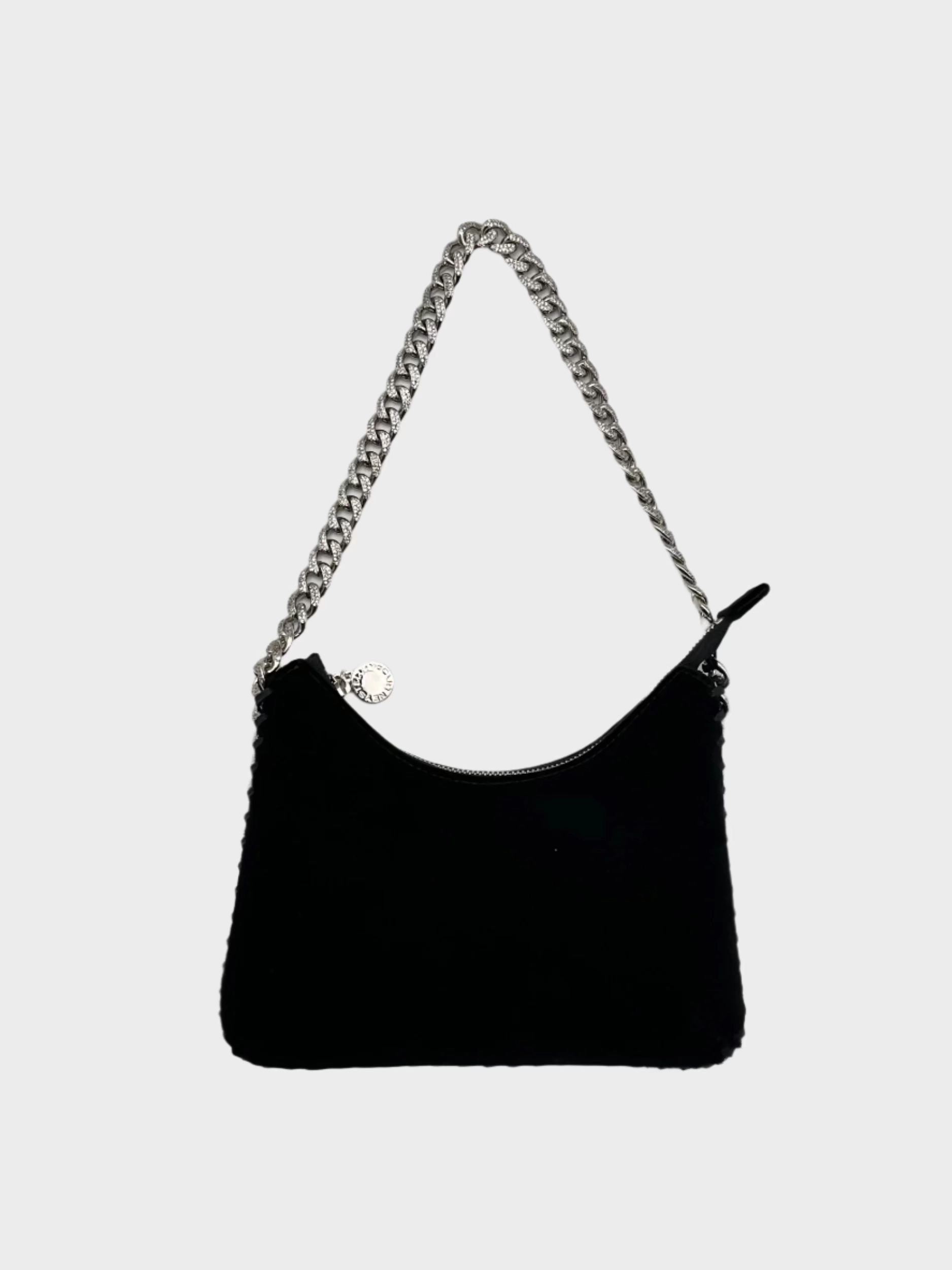 Mini Borsa A Spalla In Velluto Nero Con Catena Gioiello shein new arrivals tops blouses crocs new arrivals woodland new arrivals