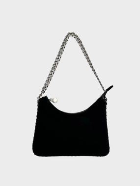 Mini Borsa A Spalla In Velluto Nero Con Catena Gioiello shein new arrivals tops blouses crocs new arrivals woodland new arrivals