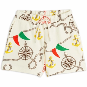 Mini Rodini Multi Nautical AOP Sweatshorts Beading Pattern