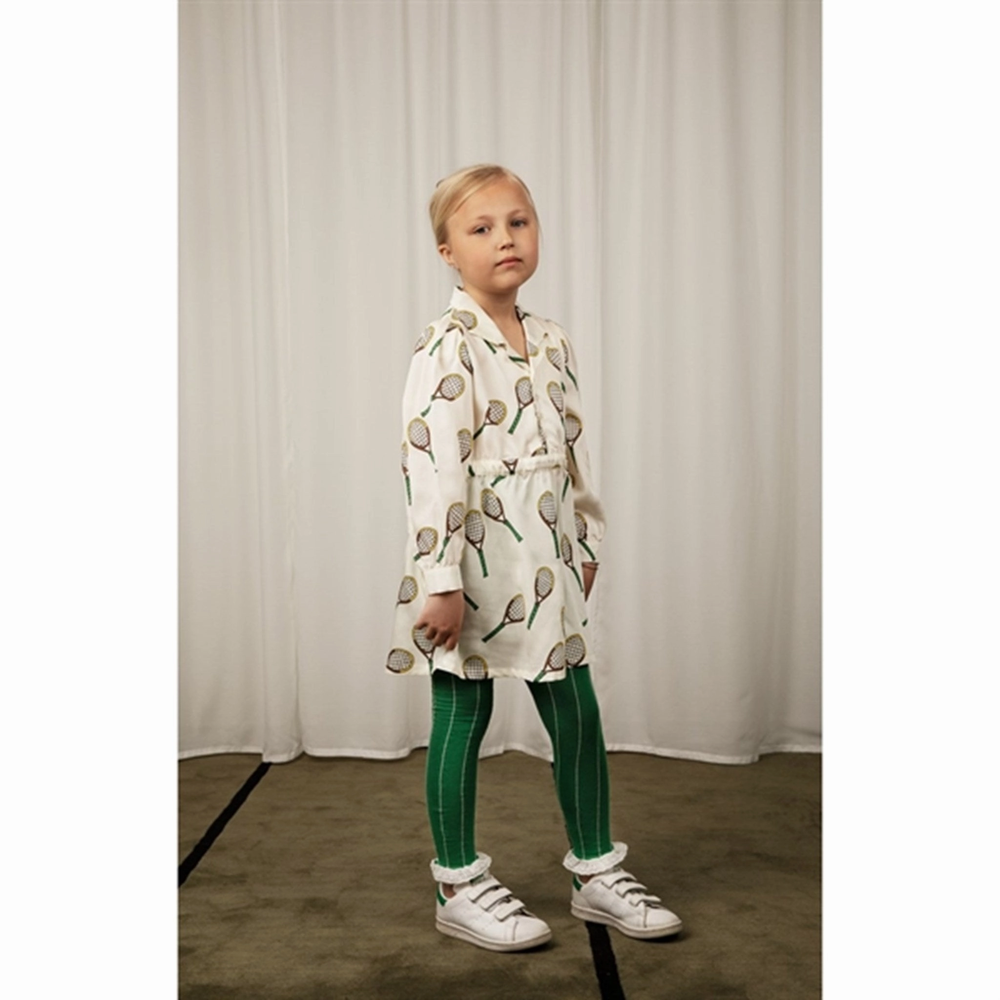 Mini Rodini Offwhite Tennis Aop Woven Dress Fashionable