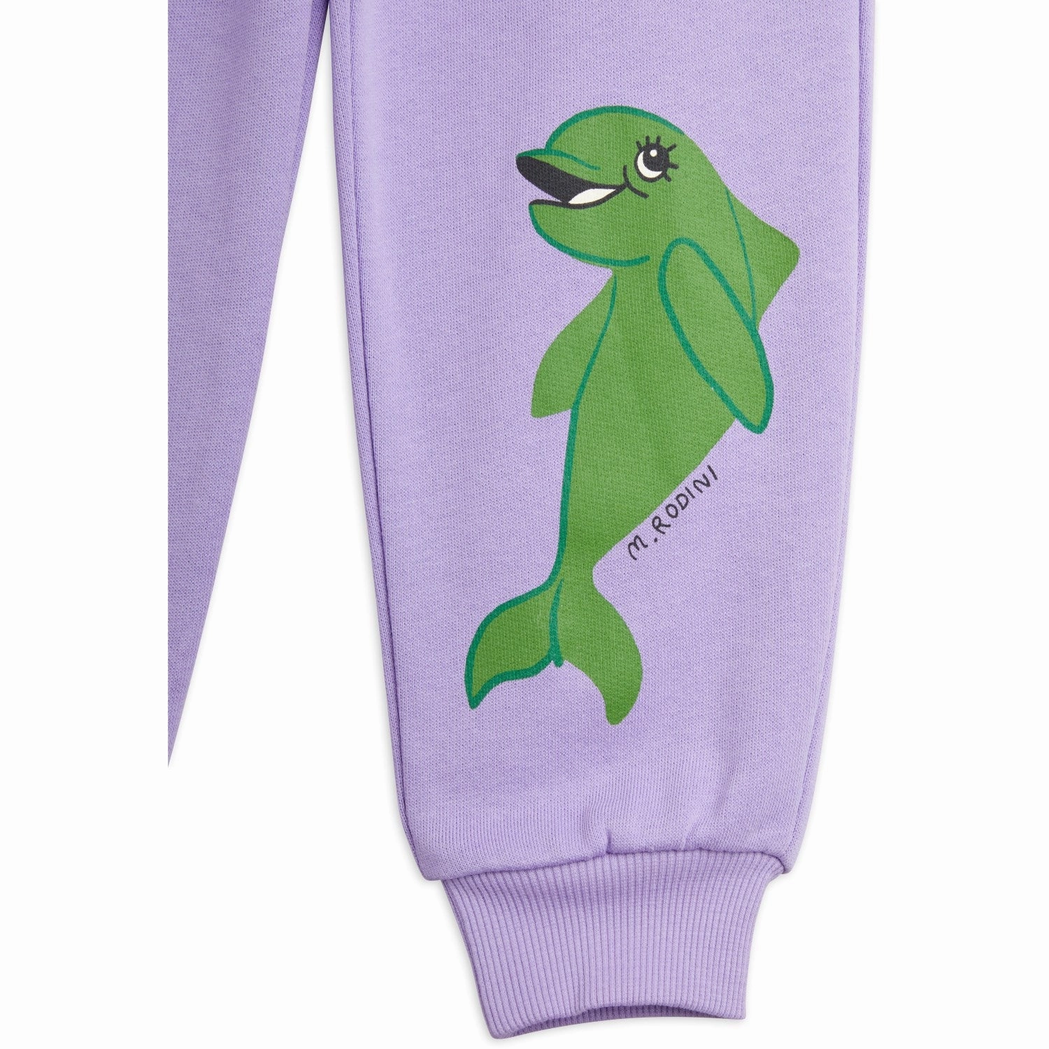 Mini Rodini Purple Dolphin Sweatpants Linen