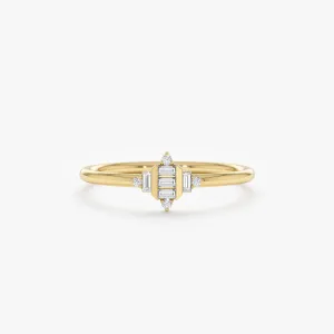 Minimalist Diamond Art Deco Ring, Myrtle