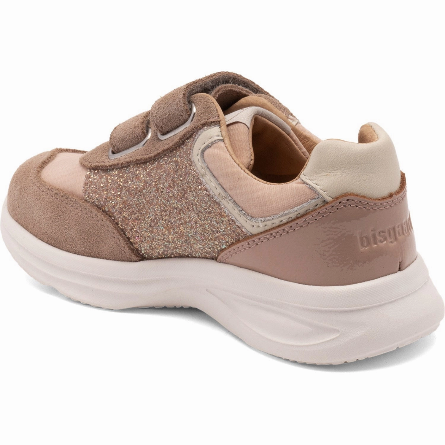 Minimalist shoes Bisgaard Taupe Glitter Yuki Glitter Velcro Shoe