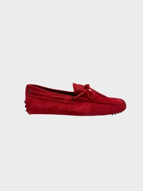 Mocassino In Pelle Scamosciata Rossa Con Laccetto E Gommini new arrivals sarees miladys new arrivals tops new arrival crocs for women