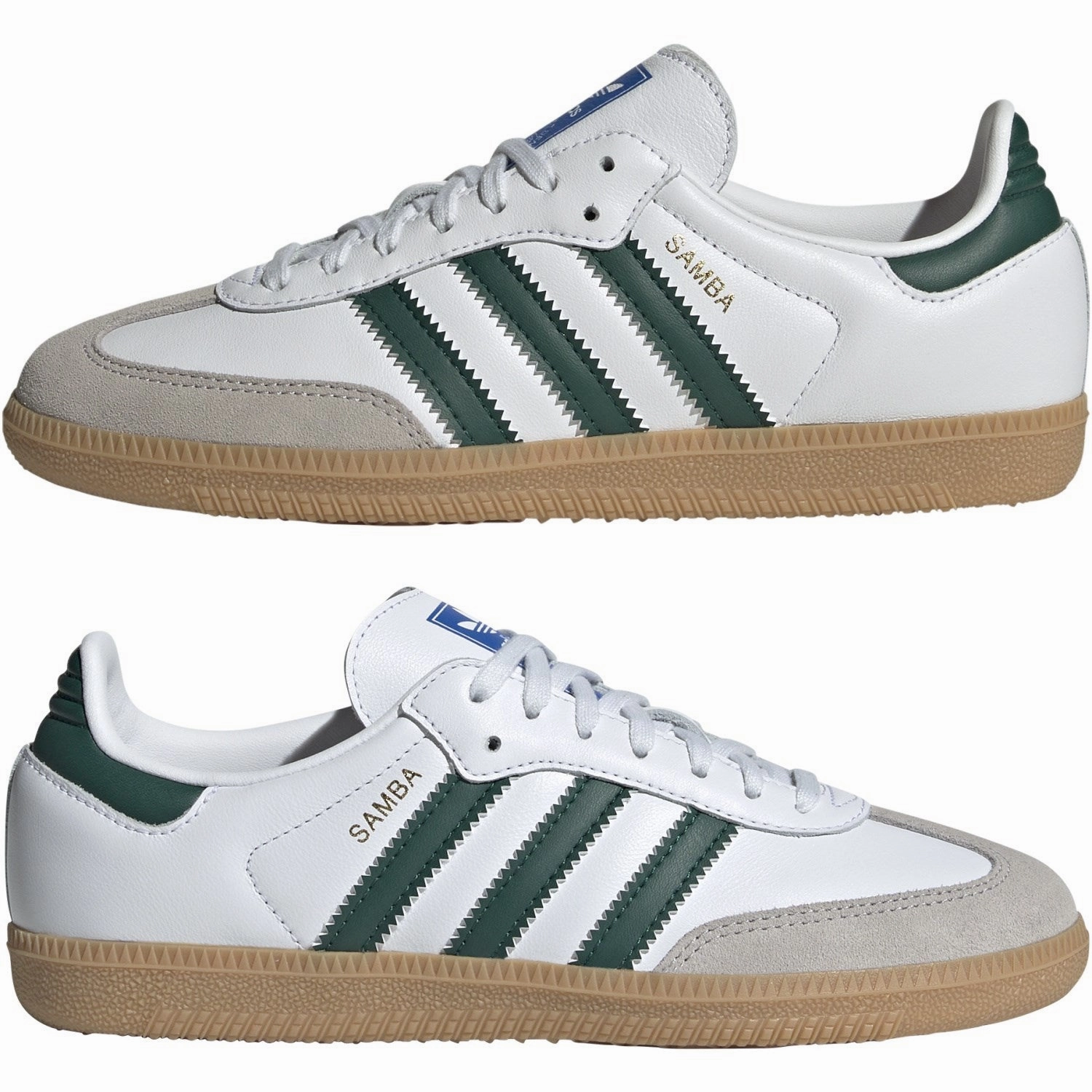 Moccasins adidas Originals Cloud White/Collegiate Green/Gum Samba Og J Sneakers