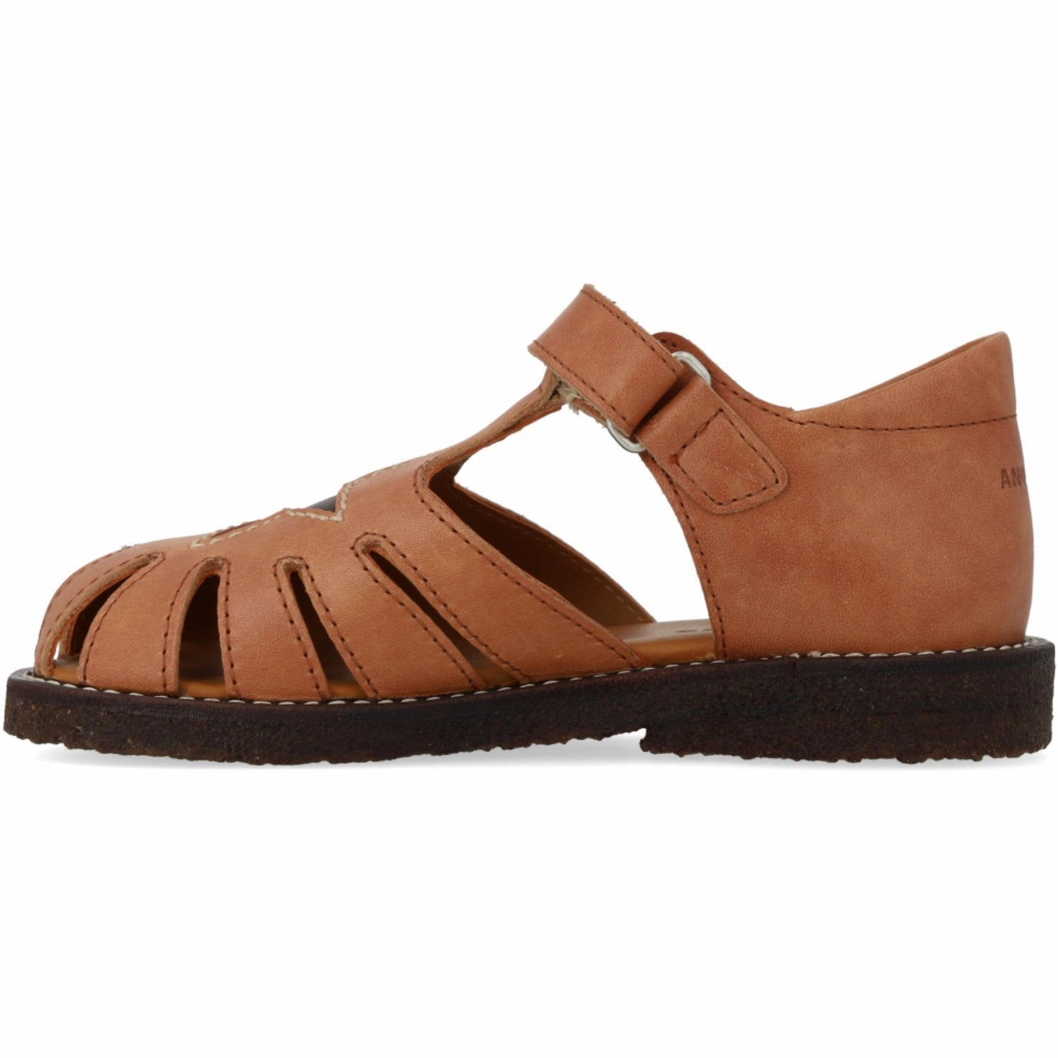 Moccasins Angulus Tan/Dark Brown Leather Sandal with Star Detail