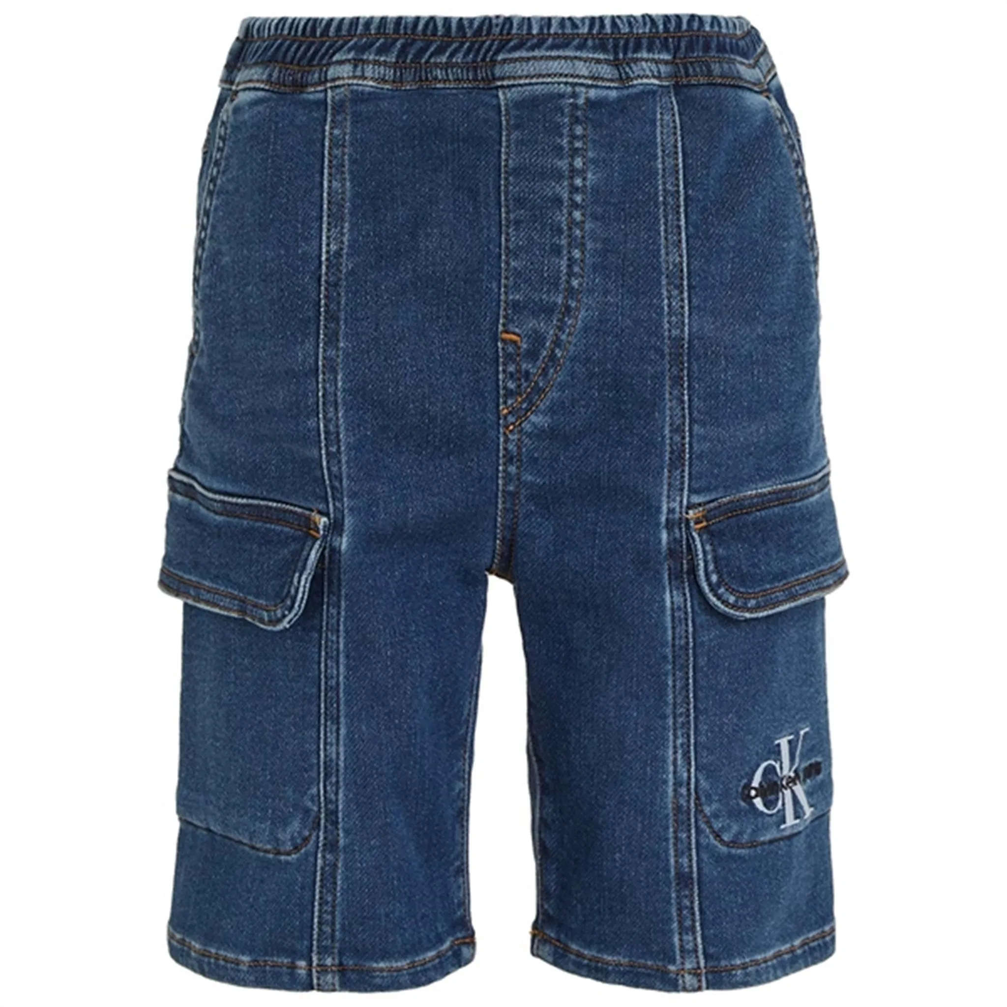 Rare Calvin Klein Denim Cargo Sweat Shorts Mid Blue Worldwide