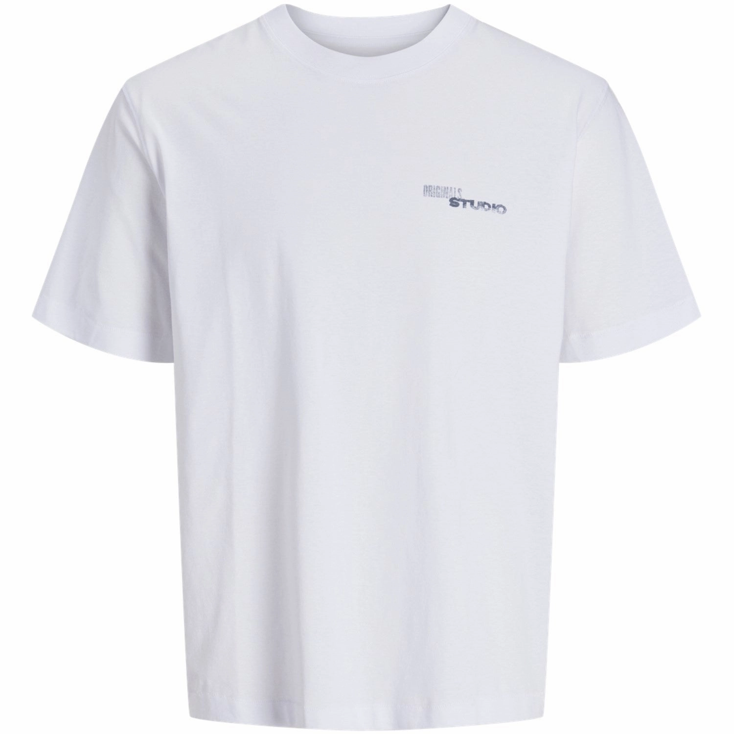 Stylish Jack & Jones Junior Bright White Retiro Back T-Shirt Crew Neck Premium