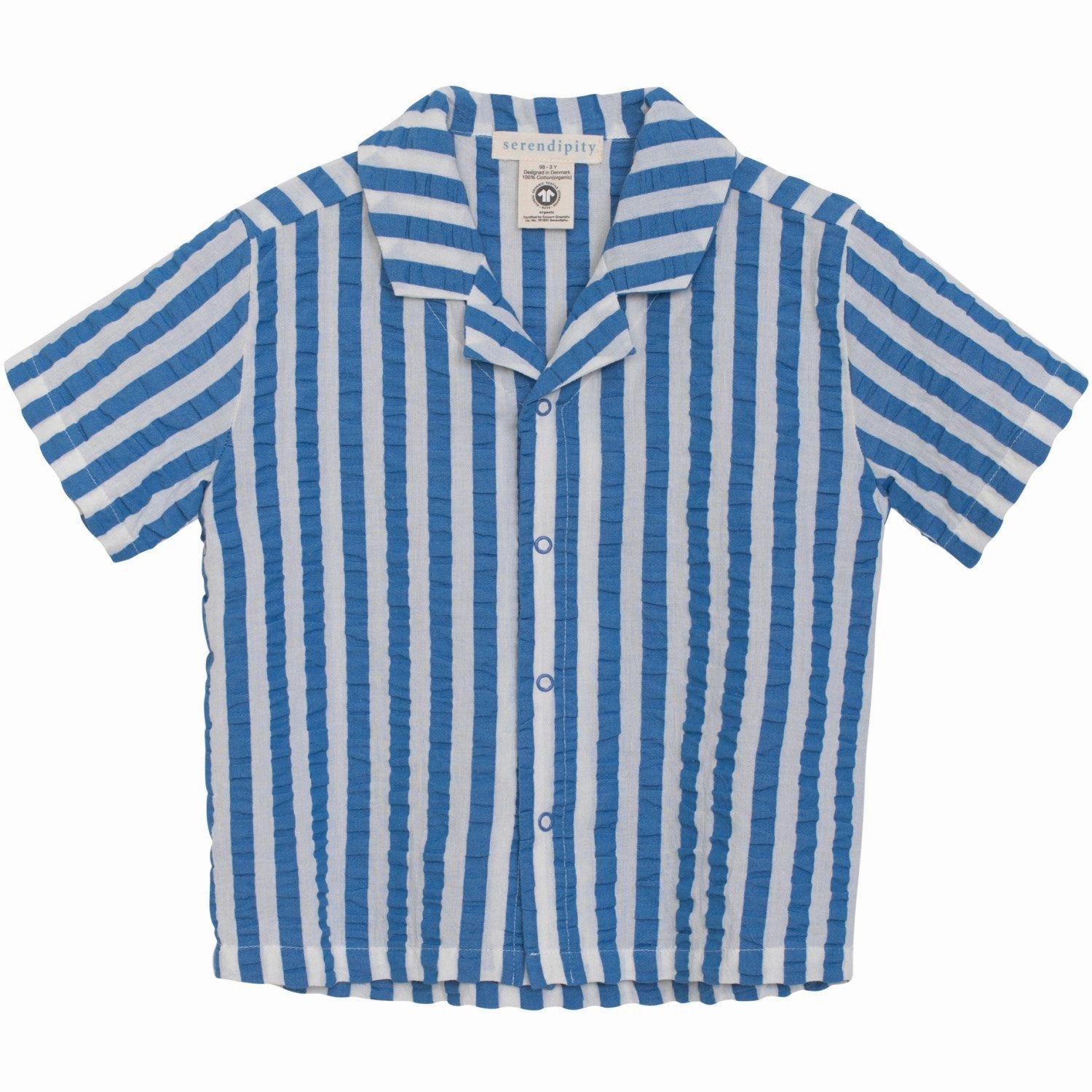 Sublime Serendipity Azur Stripe Short Sleeve Shirt Exquisite