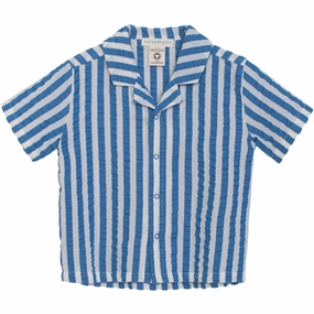 Modern Serendipity Azur Stripe Short Sleeve Shirt Admired