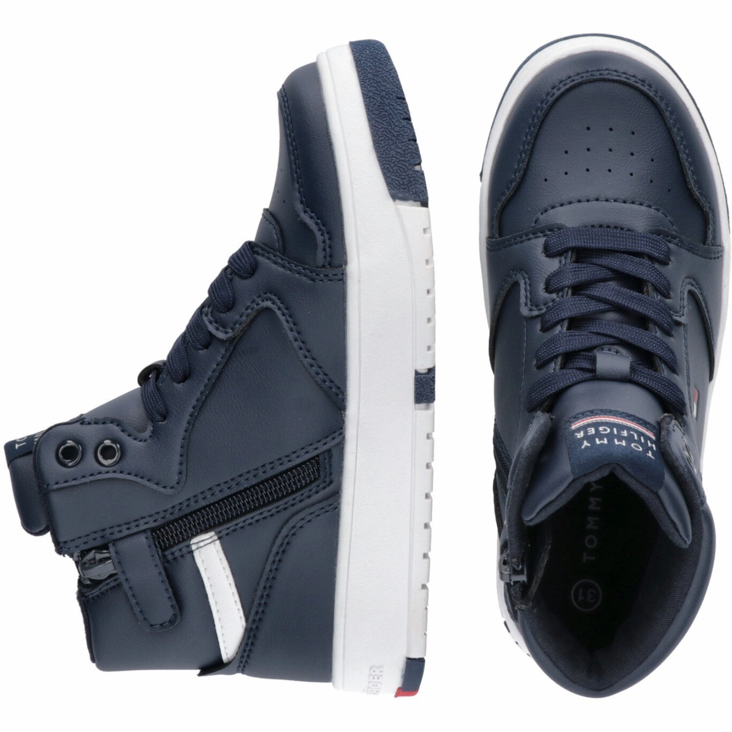Modern shoes Tommy Hilfiger Blue Mid Cutlace-Up Sneaker