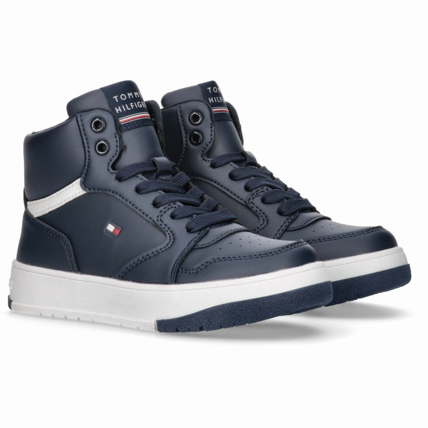 Modern shoes Tommy Hilfiger Blue Mid Cutlace-Up Sneaker Men's shoes