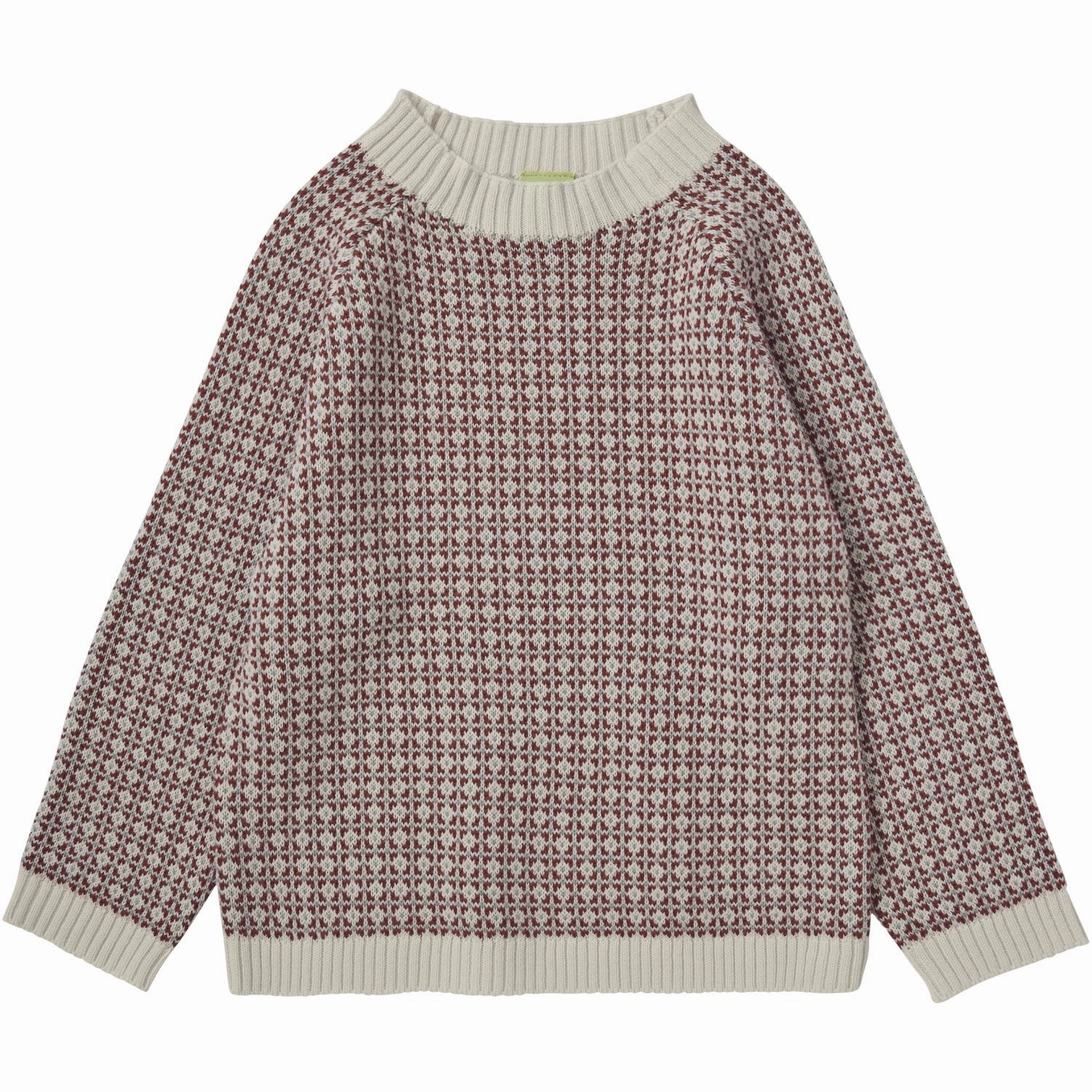 Moisture-wicking FUB Ecru/Clay/Misty Green Nordic Sweater Elegant