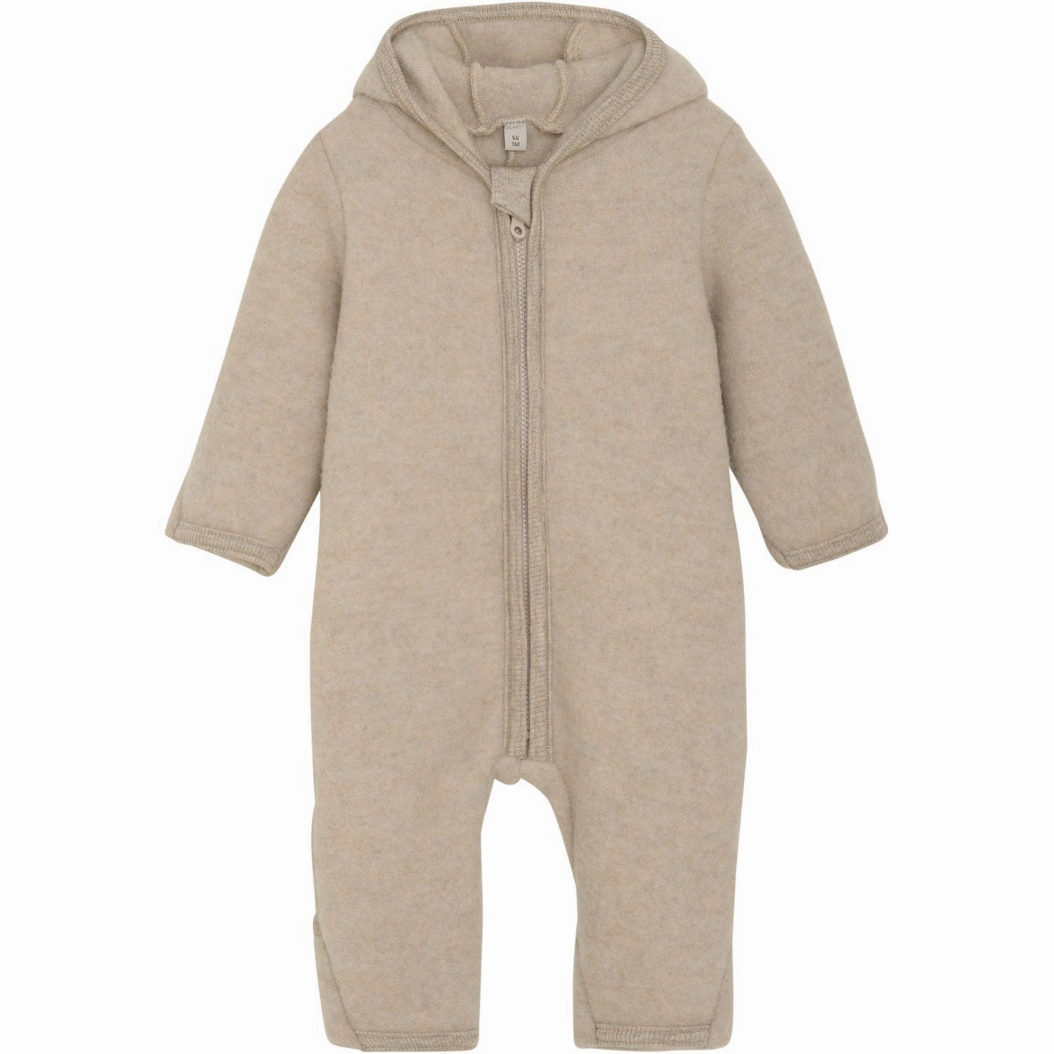 Moisture-wicking Huttelihut Camel Melange Pram Suit Ears Wool Fleece (S) Durable