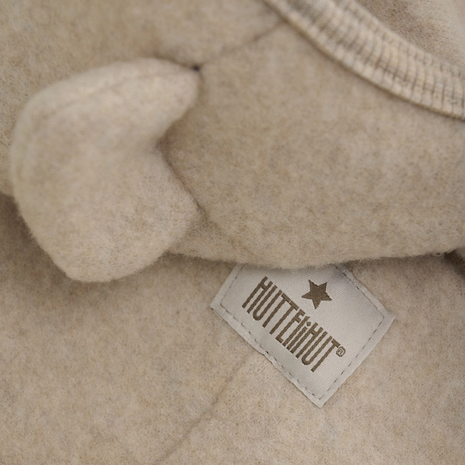 Moisture-wicking Huttelihut Camel Melange Pram Suit Ears Wool Fleece (S)
