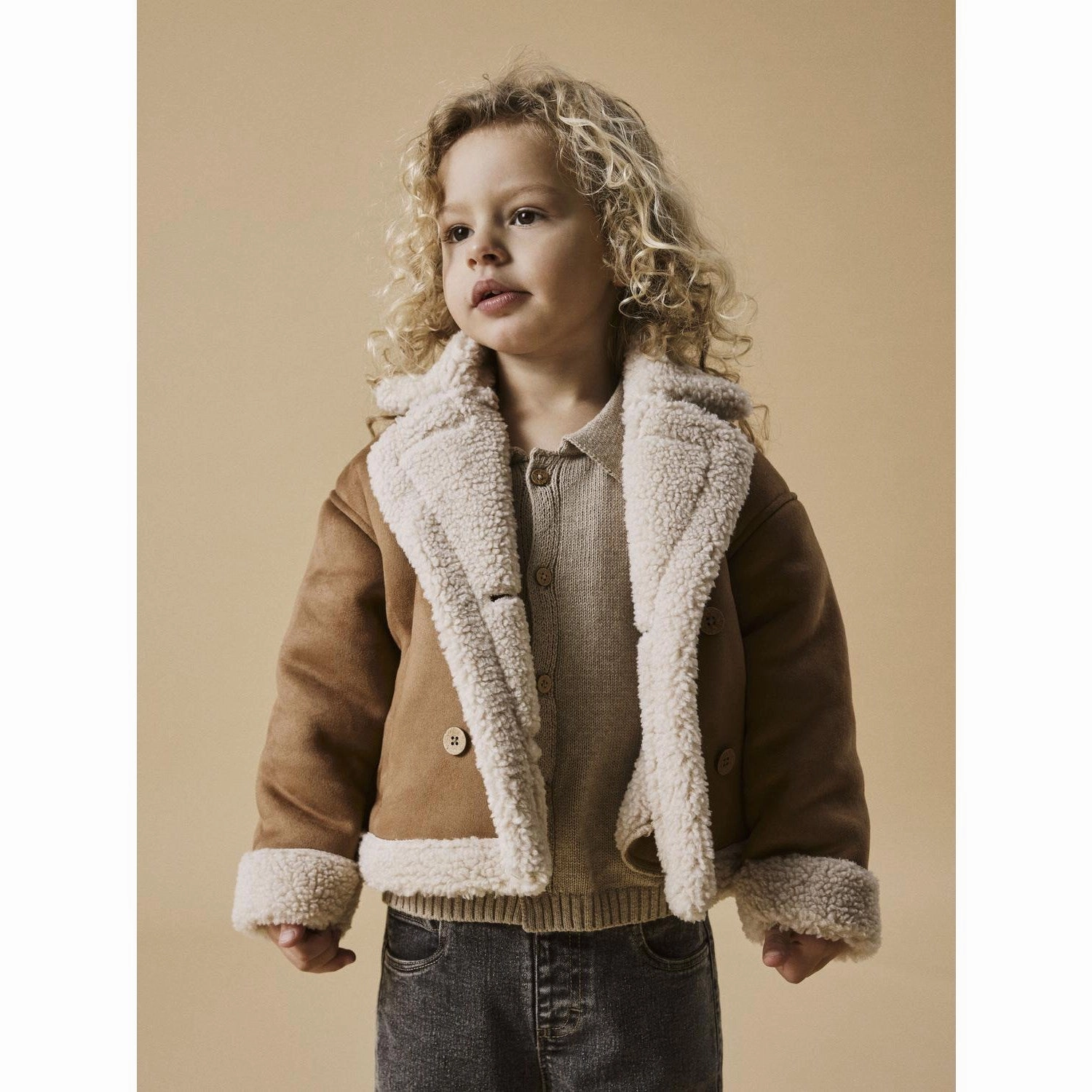 Moisture-wicking Lil'Atelier Petrified Oak Nolo Oversized Jacket