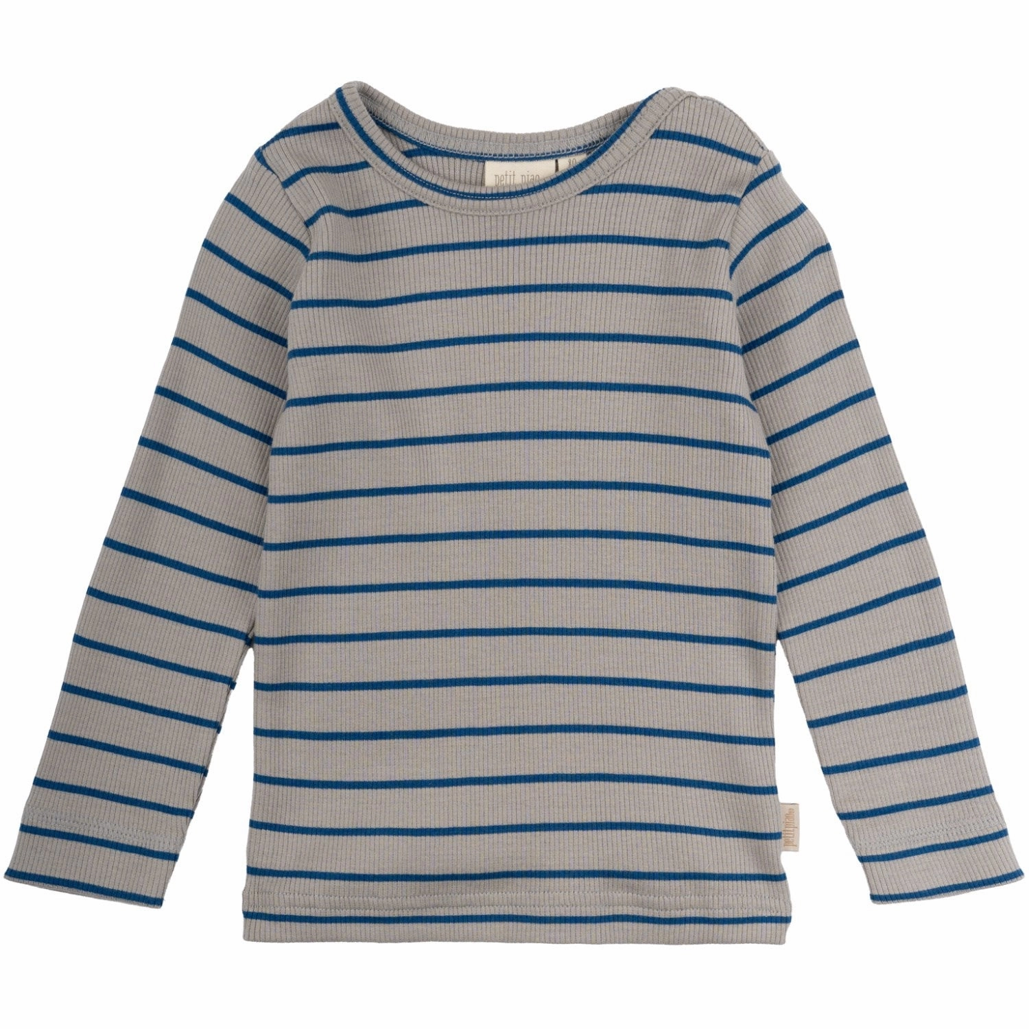 Moisture-wicking Petit Piao Deep Cobalt/Grey Stone Blouse Modal Thin Striped Tailored