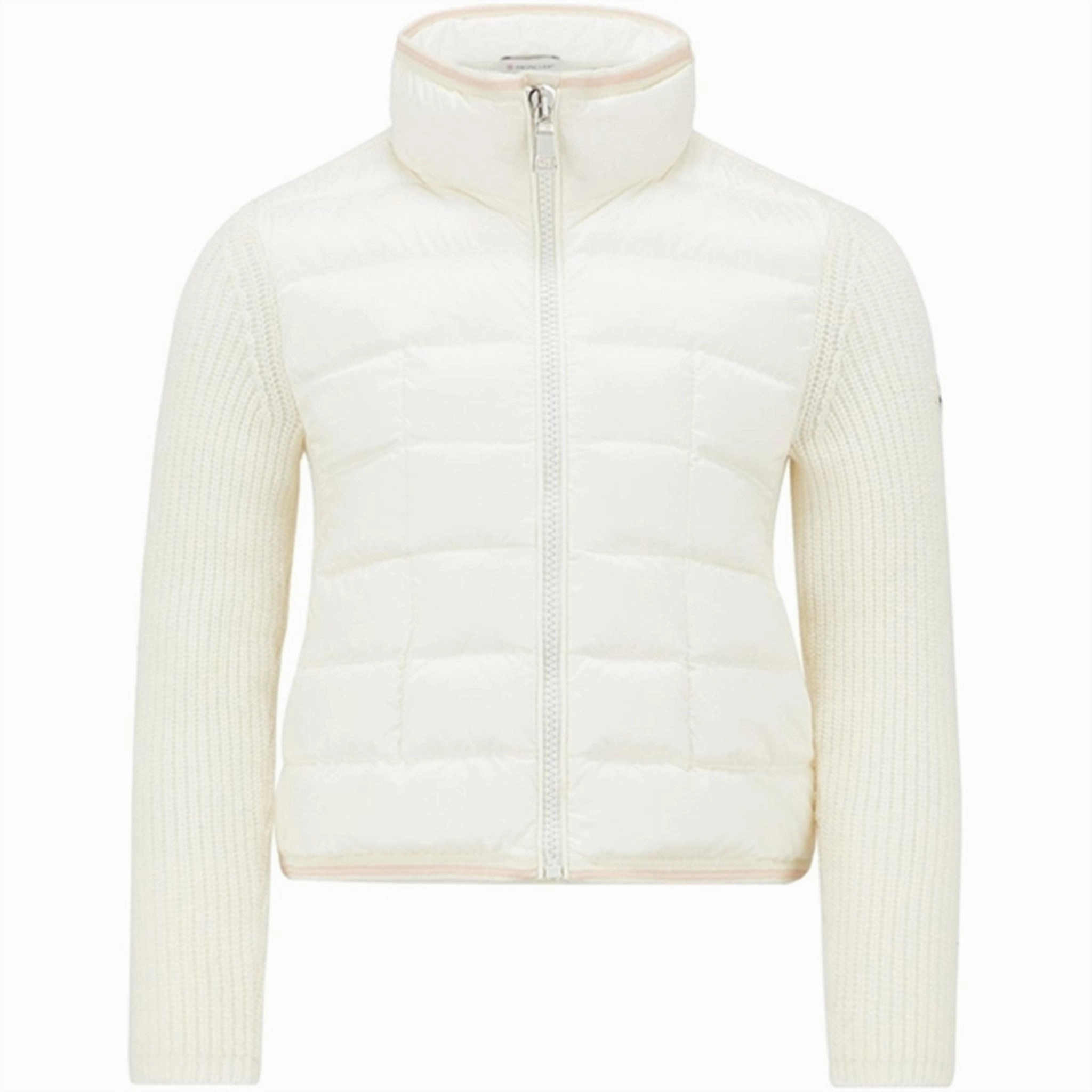Moncler Cardigan White Hem Wool