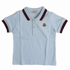 Moncler Polo Pastel Blue Design Lace