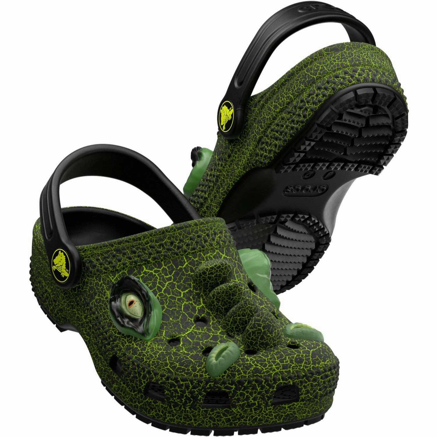 Mules Crocs Black Classic IAM Scary Dino Clog