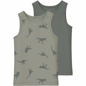 Name It Agave Green Tank Top 2-pack Agave Green Dino Noos Dominance Prized