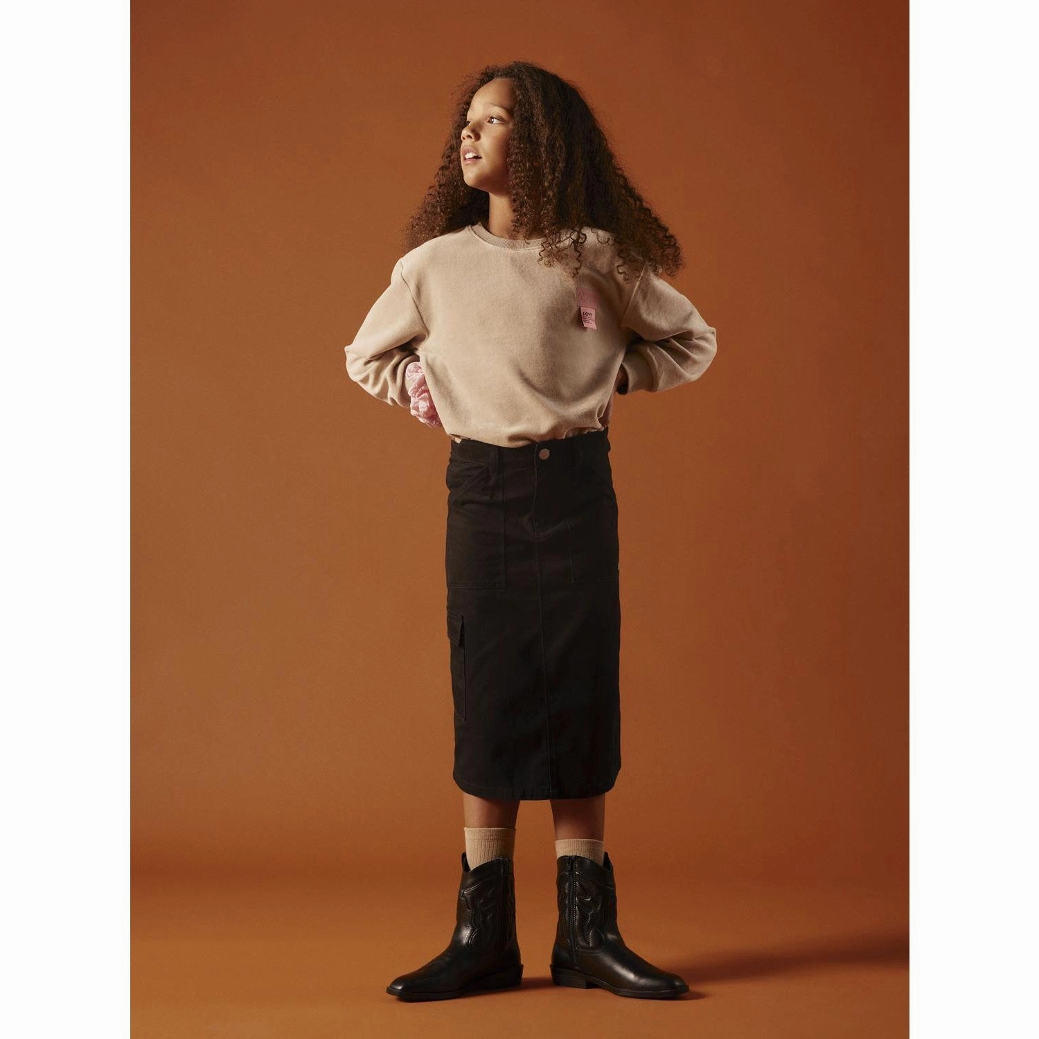 Name It Black Vinni Long Twill Skirt Print