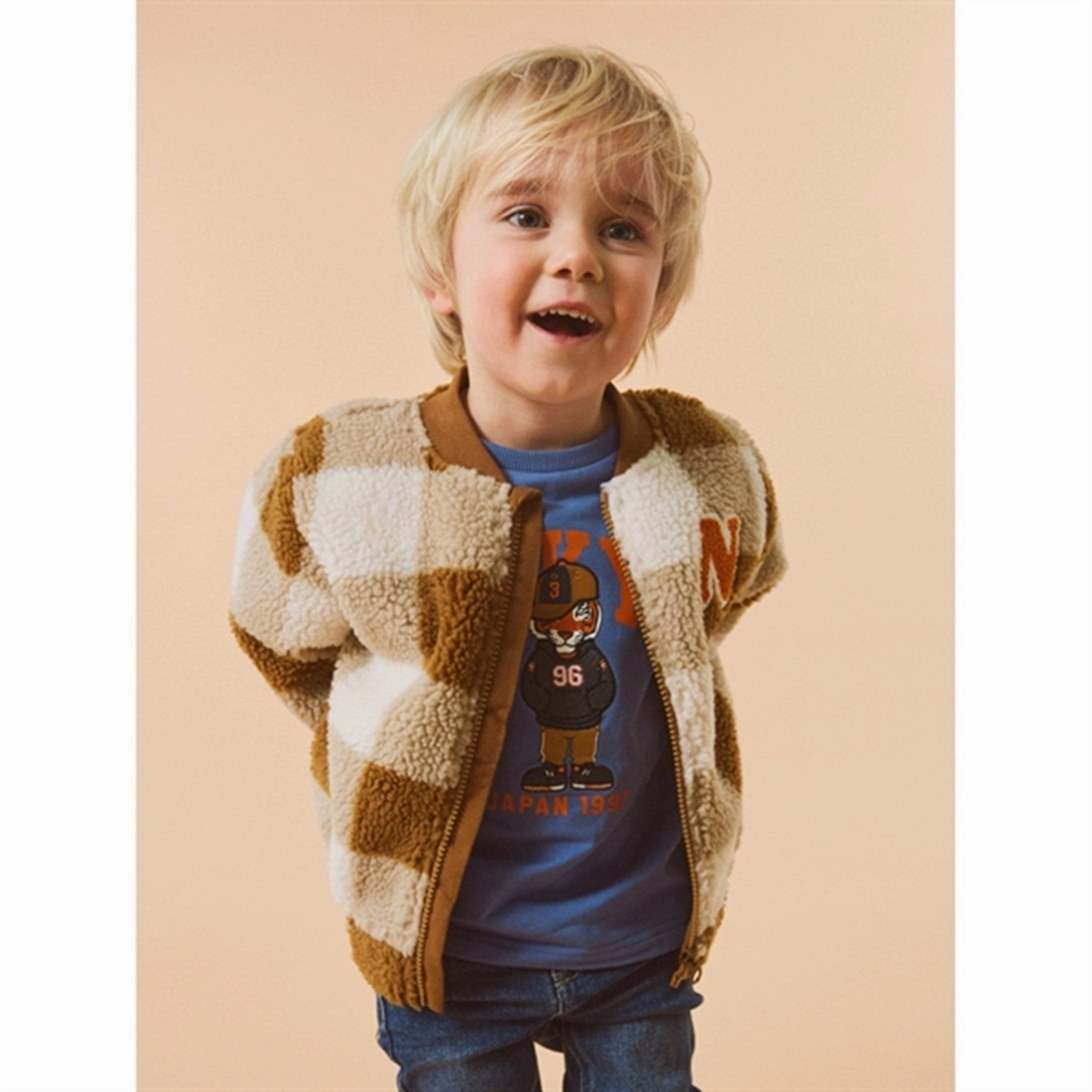 Name it Bone Brown Safi Teddy Cardigan Minimalist