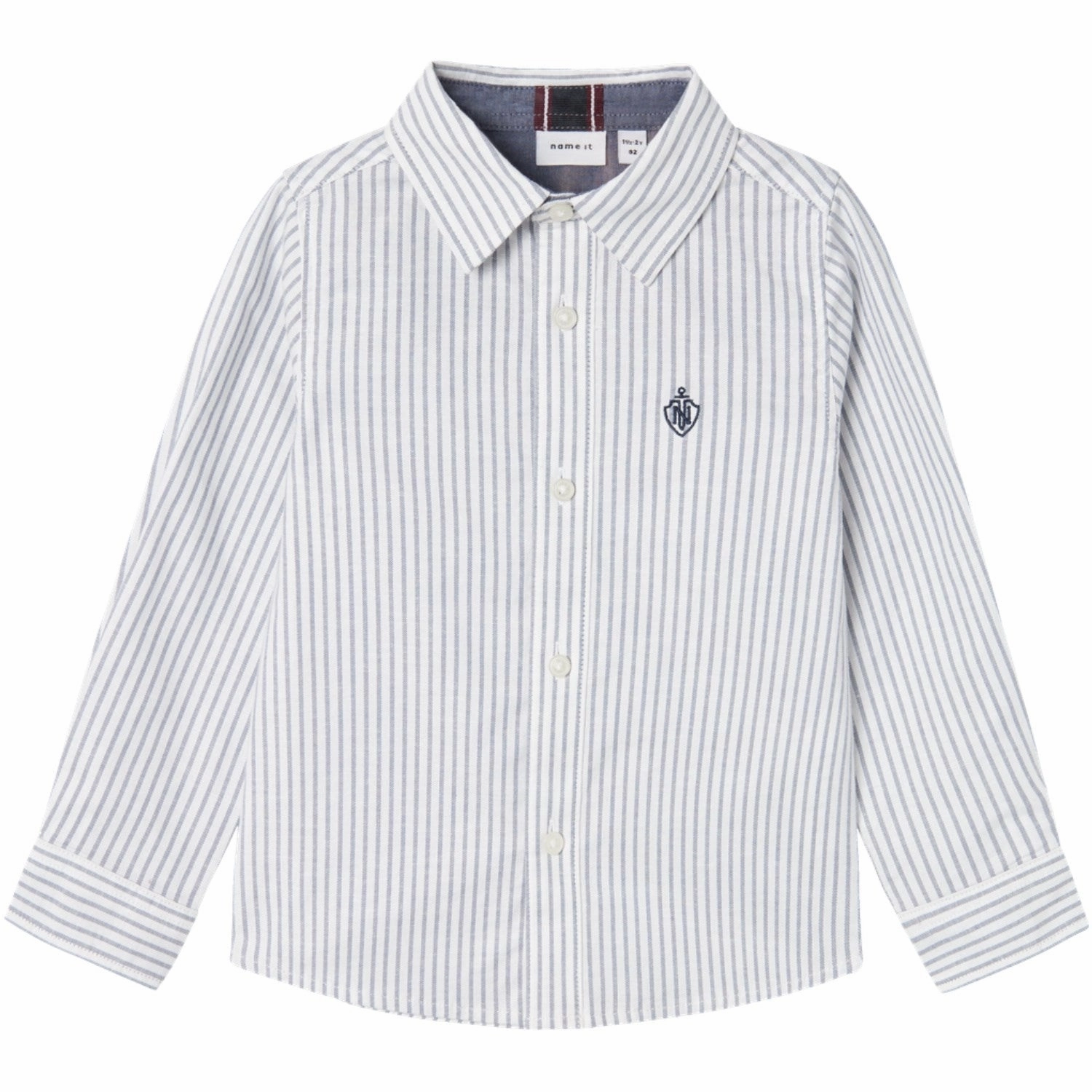 Inspiring Name It Bright White Thin Stripe - Flint Stone Rekid Shirt Sumptuous