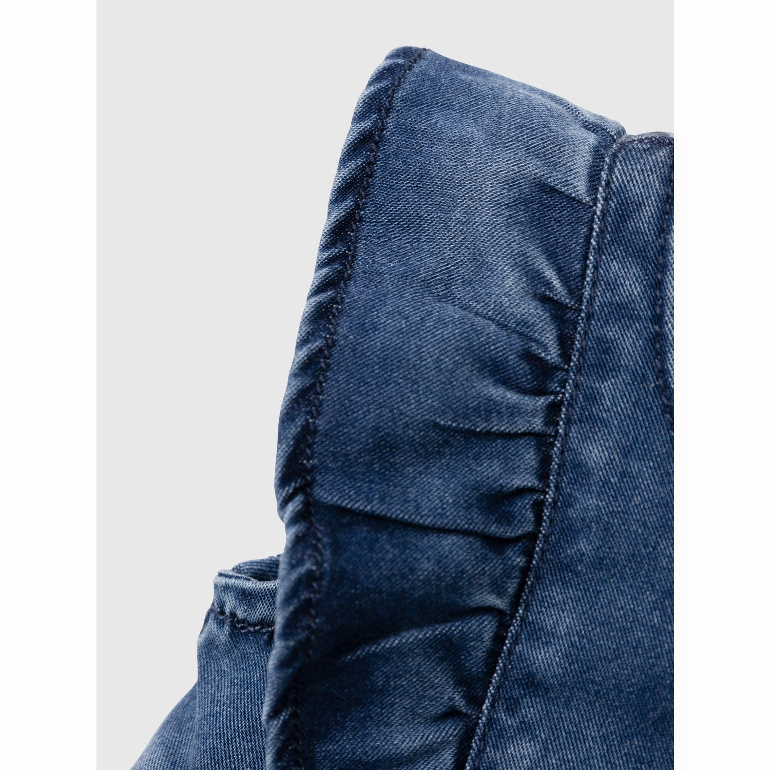 Name It Dark Blue Denim Asta Denim Frill Romper Elegant