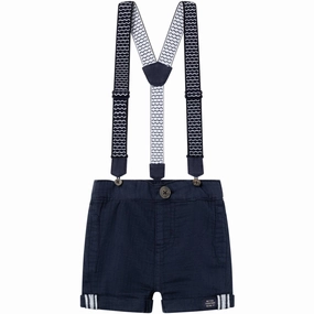 Name It Dark Sapphire Ben Baggy Twill Shorts Artisanal Lace