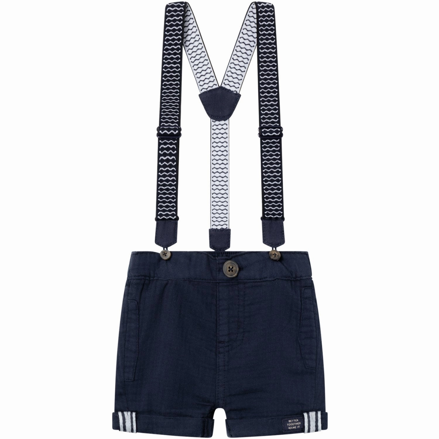 Name It Dark Sapphire Ben Baggy Twill Shorts Artisanal Lace