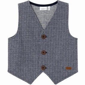Name it Dark Sapphire Fort Sweat Vest Regal Aristocratic