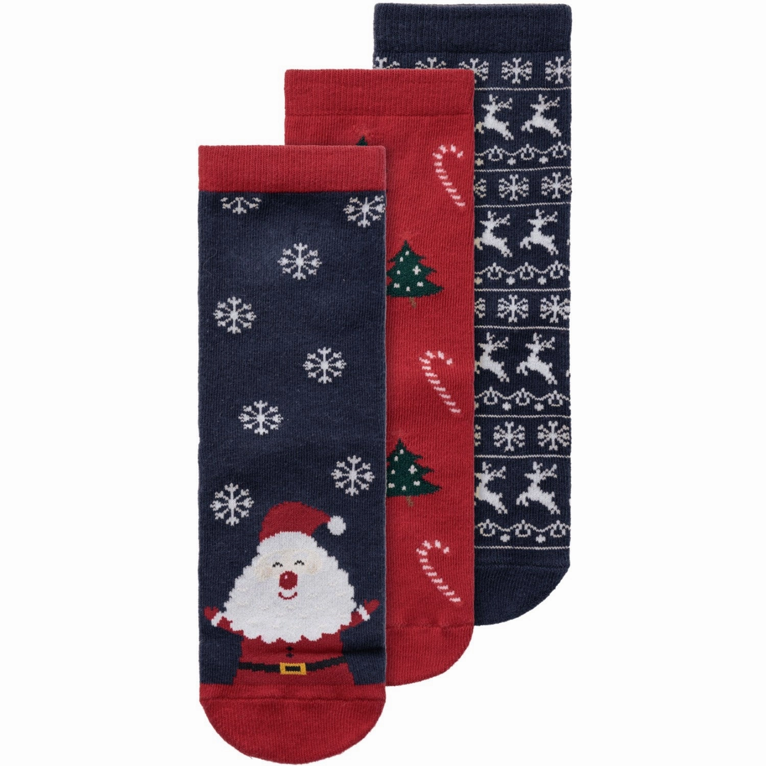 Quality Name It Dark Sapphire Jester Red Richristmas 3-pack Socks Modern