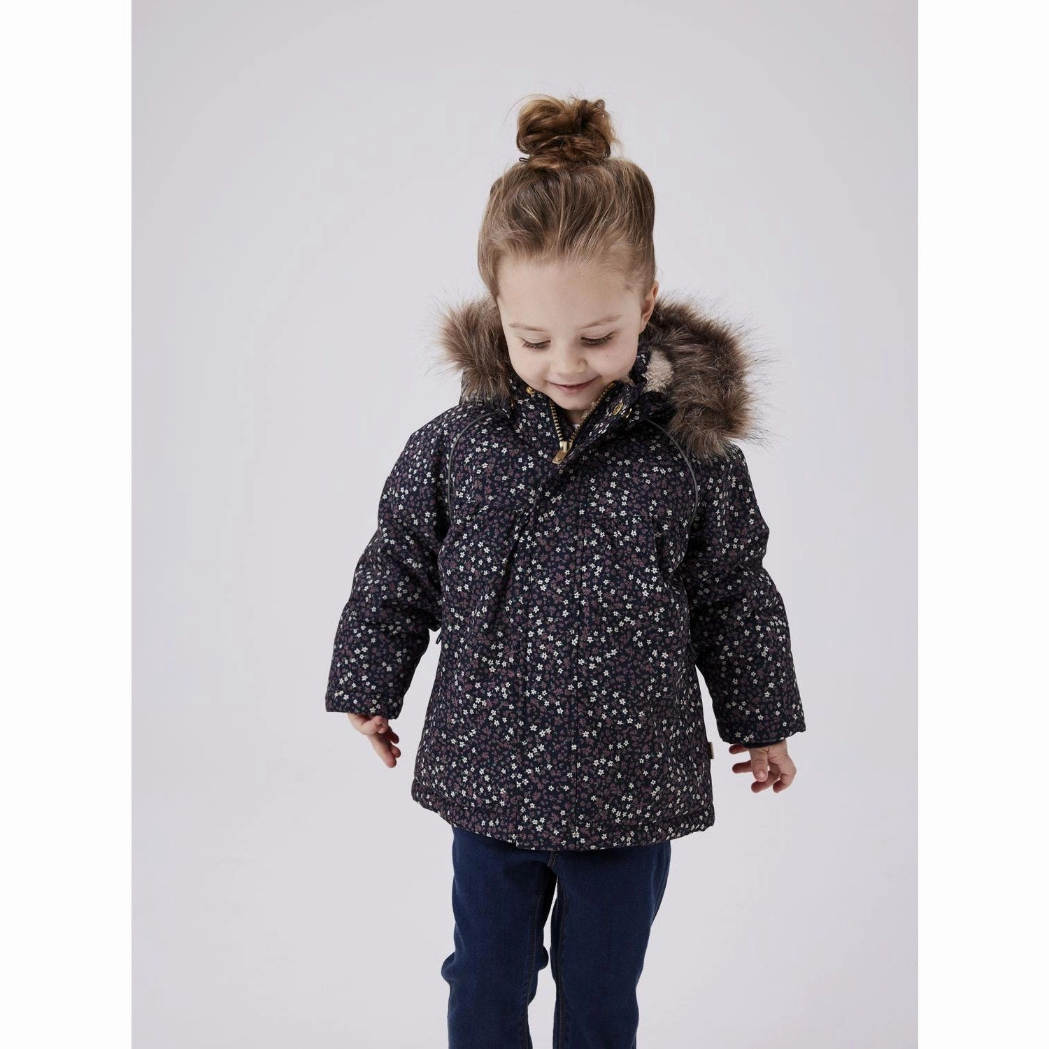 Name It Dark Sapphire Liberty Snow05 Jacket AOP Fo Noos Pattern