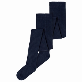 Name it Dark Sapphire Rib Tights 2-pack Noos Futuristic Perfection