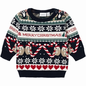 Name It Dark Sapphire Rille Knit Blouse Appealing Admired