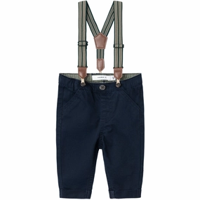 Name It Dark Sapphire Ryan Slim Chino Twill Pants Signature Subtle