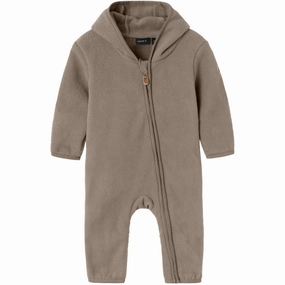 Name It Desert Taupe Meeko Fleece Suit Esteemed Alluring