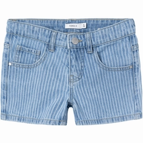 Name It Light Blue Denim Stripe Rose Regular Denim Shorts Respected Impeccable