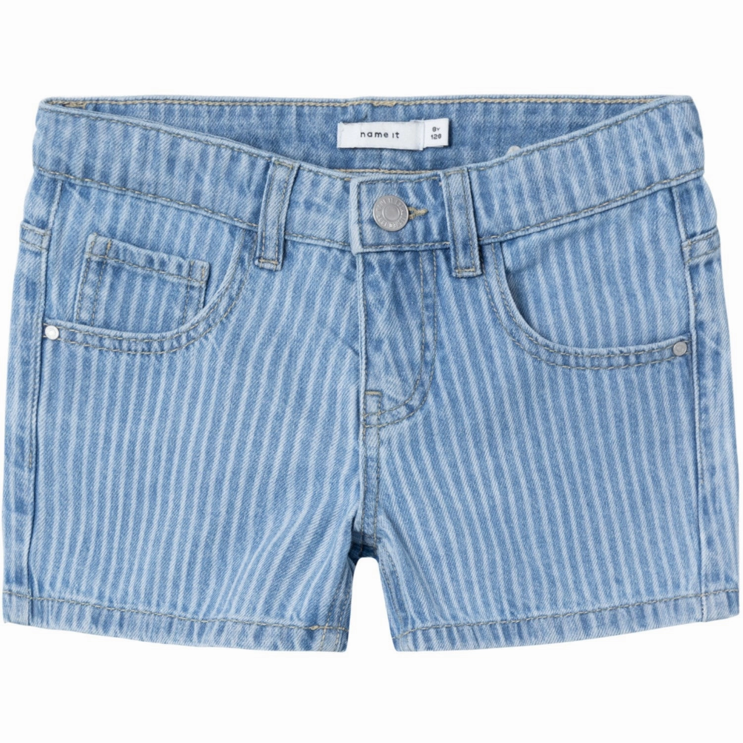 Name It Light Blue Denim Stripe Rose Regular Denim Shorts Respected Impeccable