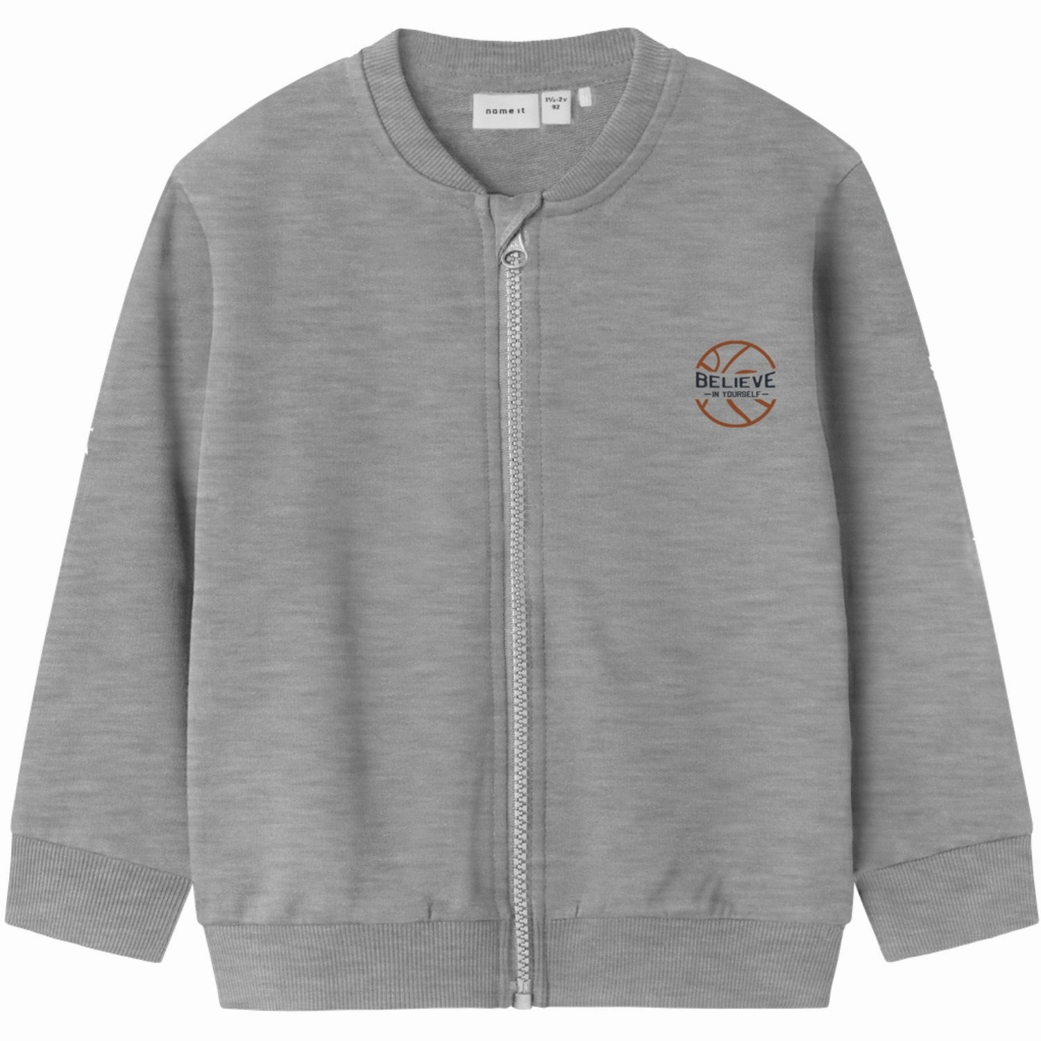 Name It Light Grey Melange Bertillo Regular Sweat Cardigan Luxury Artistic