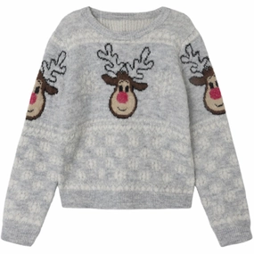Name It Light Grey Melange Rihygge Knit Blouse Cutting-edge Pristine