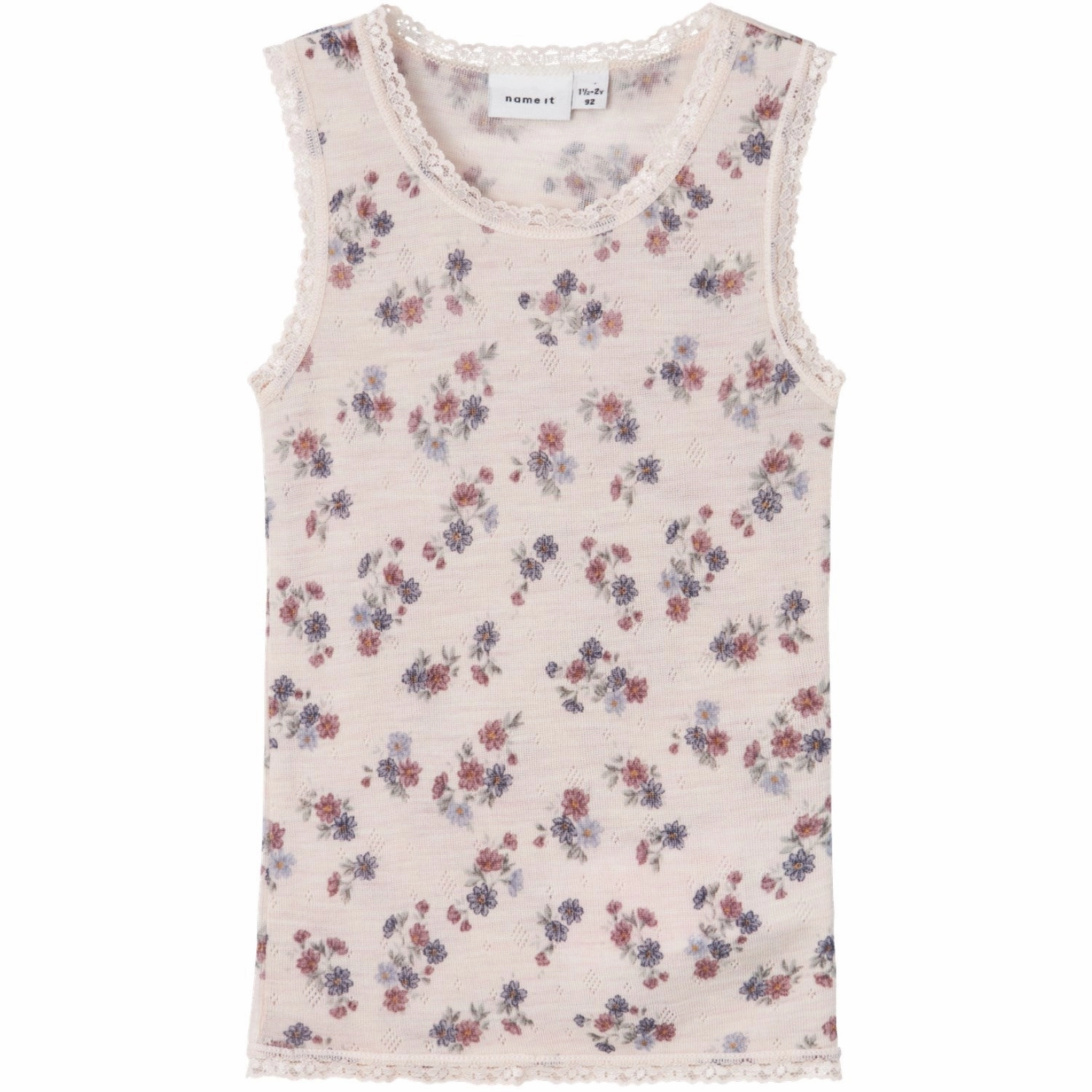 Name It Lilac Ash Aop Wang Wool Needle Tank Top Noos Elegant Leadership